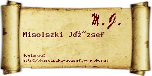 Misolszki József névjegykártya